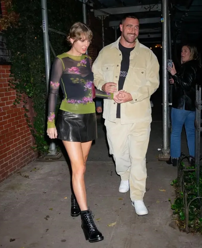 Taylor Swift and Travis Kelce leave Waverly Inn in New York City on Sunday. Gotham Getty Images