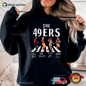 The 49ers Team Abbey Road Crossing Football Inspired T-Shirt