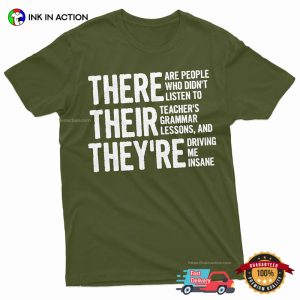 There Their They're grammar t shirts 1