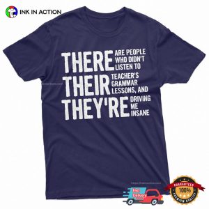 There Their They're grammar t shirts 2