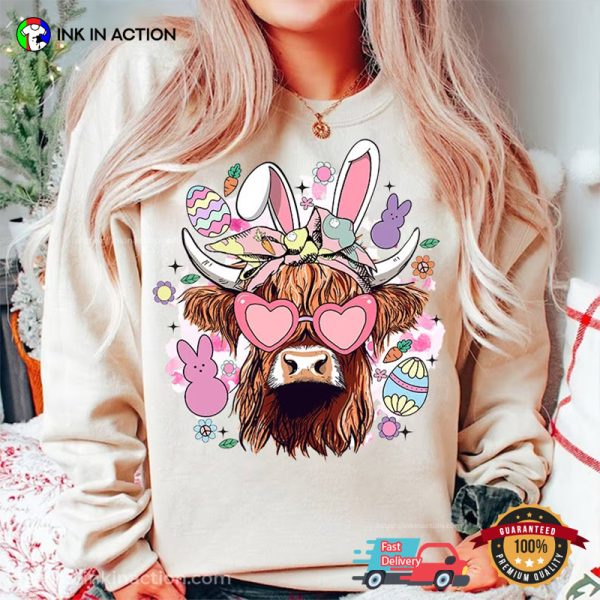 Easter Sunday Highland Cow T-shirt