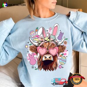 easter sunday Highland Cow T Shirt 2