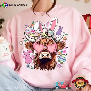 easter sunday Highland Cow T Shirt 4