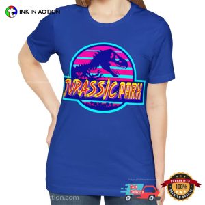 80's Themed Jurassic Park Logo T Shirt