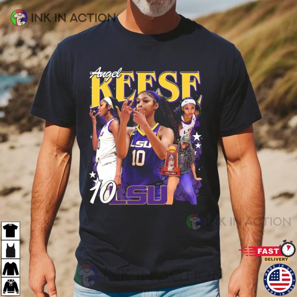 Angel Reese No. 10 LSU Vintage 90s Basketball T-Shirt