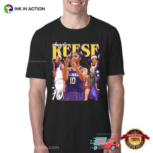 Angel Reese No. 10 LSU Vintage 90s Basketball T-Shirt