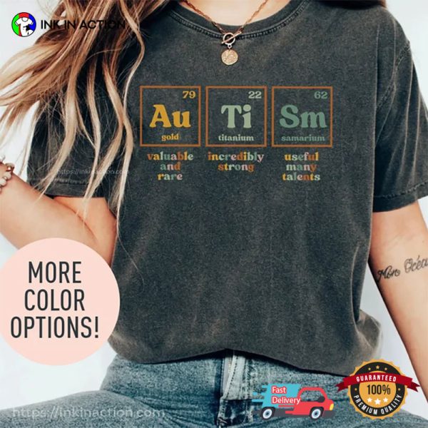 Autism Chemistry Comfort Colors T-Shirt, National Autism Awareness Day Merch