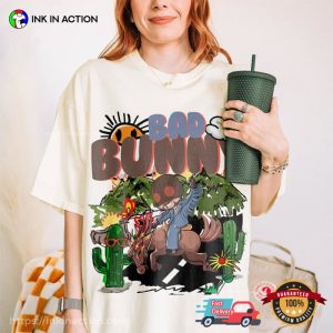 Bad Bunny Animation Art Concert Comfort Colors T Shirt 1