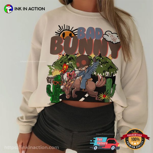 Bad Bunny Animation Art Concert Comfort Colors T-Shirt