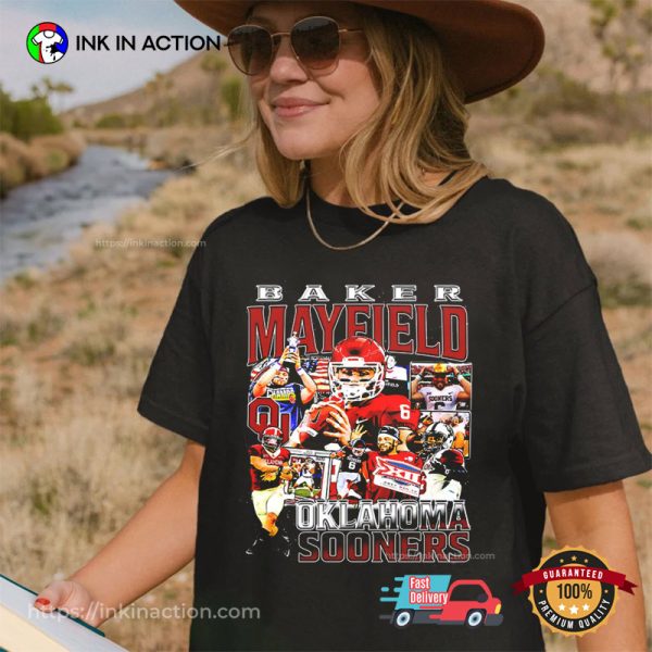 Baker Mayfield Football Oklahoma Sooners Vintage Tampa Buccaneers T-shirts