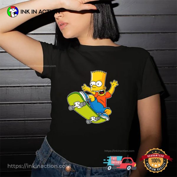 Bart Simpson Skateboard The Simpsons Shirt