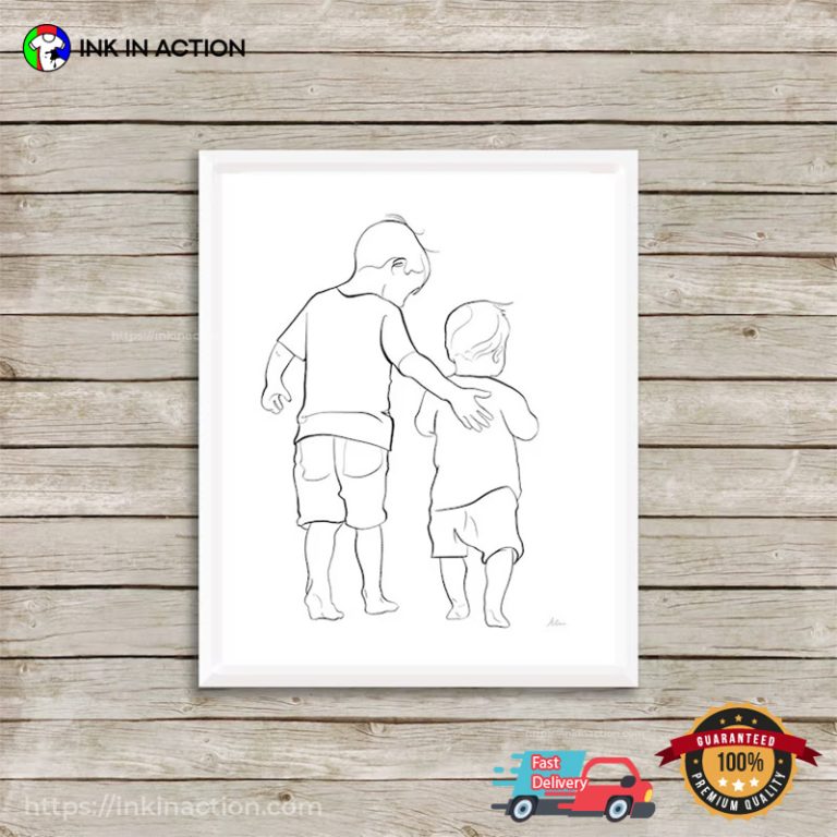Big Brother Little Brother Pencil Draw Wall Poster - Print your ...