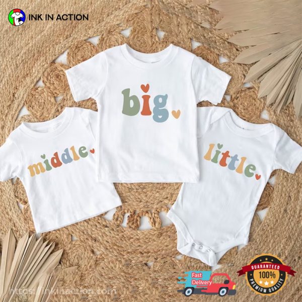 Big Middle Little Family Matching Big Brother And Sister Shirts