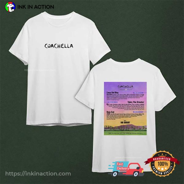 Coachella Lineup April 2024 Music Festival 2 Sided T-Shirt