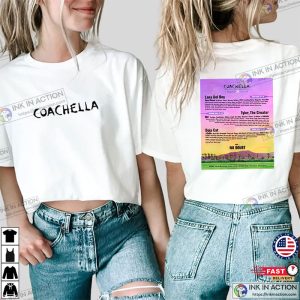 Coachella Lineup April 2024 Music Festival 2 Sided T Shirt