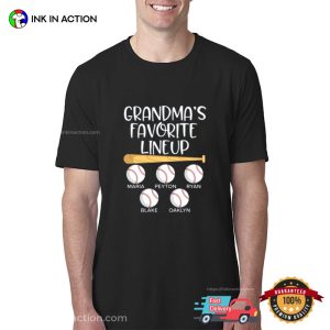 Custom Baseball Grandma’s Favorite Lineup Shirt