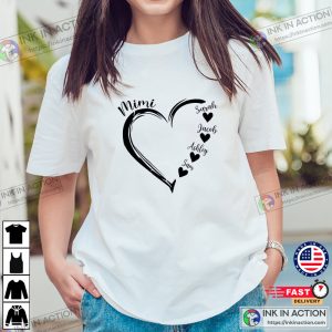 Custom Mom And Kids Heart Shirt, Custom Gifts For Mom