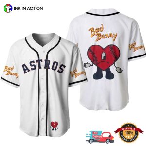 Custom Name Bad Bunny White Baseball Jersey