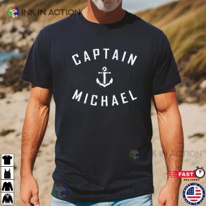 Custom Name Captain Sailing Booat T Shirt 2
