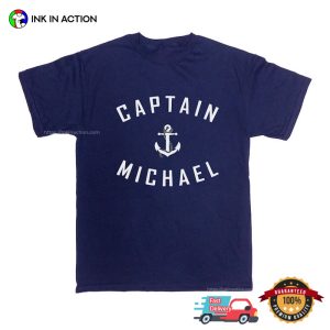 Custom Name Captain Sailing Booat T Shirt 3