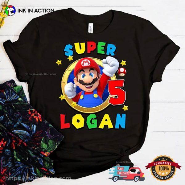 Customized Super Mario Birthday Kids Shirt