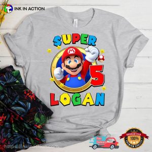 Customized Super Mario Birthday Kids T Shirt 2