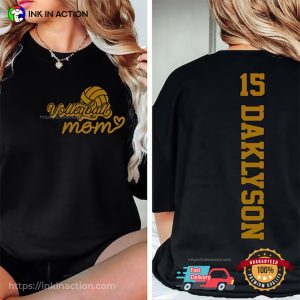 Customized Volleyball Mom 2 Sided T-Shirt, Cool Mothers Day Gifts