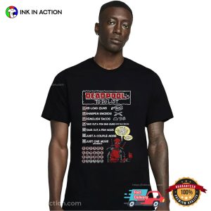 Deadpool's To DO List adult humor tee shirts 1
