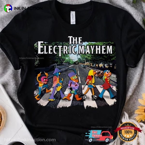 Disney Muppets The Electric Mayhem Abbey Road Crossing Comfort Colors Tee