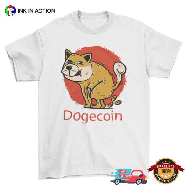 Dog Pooping Dogecoin Cryptocurrency T-shirt