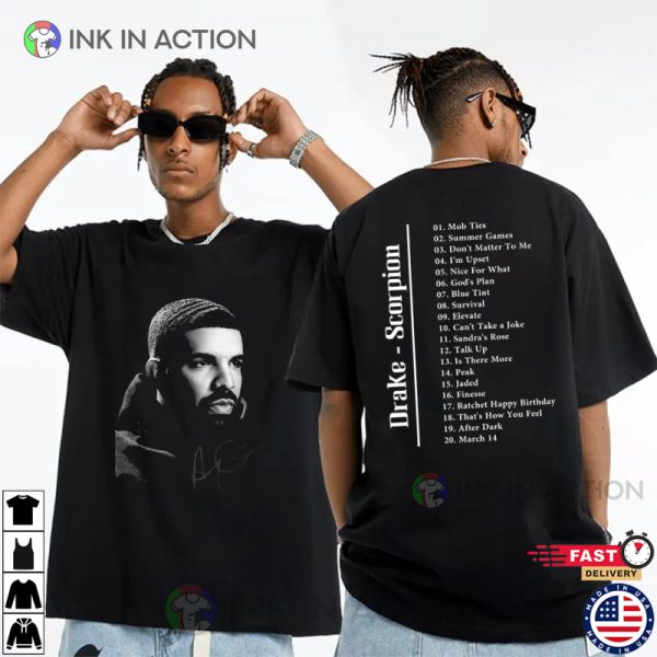 Drake Scorpion Album Signature 2 Sided Shirt