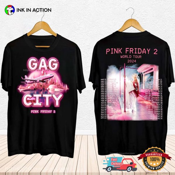 Gag City Pink Friday 2 Nicki Minaj Tour Schedule 2 Sided T-shirt