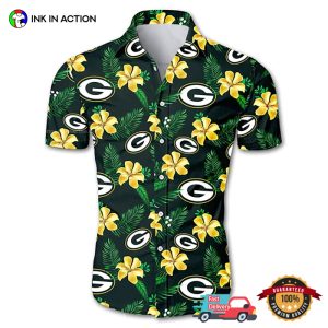 Green Bay Packers Floral Hawaiian Shirt 1