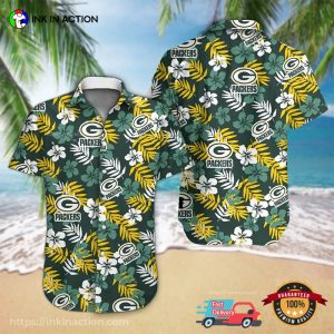 Green Bay Packers Football Floral Aloha Hawaiian Shirt