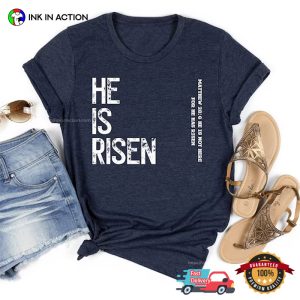 He Is Risen Retro Comfort Colors Bible Verse Shirts