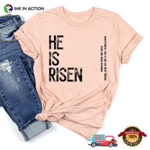 He Is Risen Retro Comfort Colors bible verse shirts 2