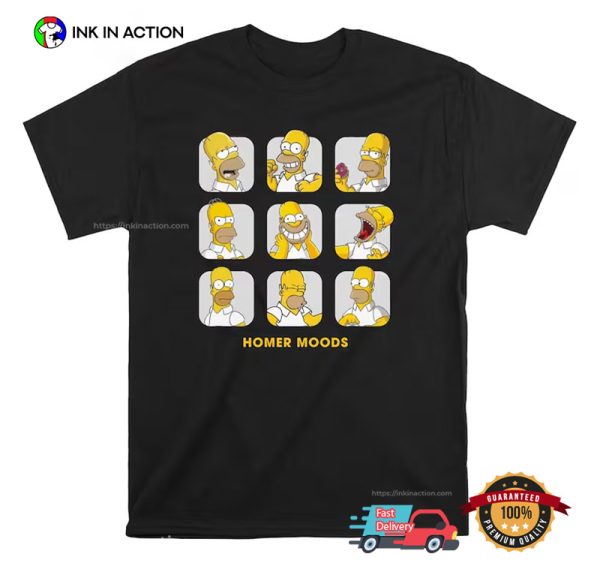 Homer Moods Funny The Simpsons T-shirt