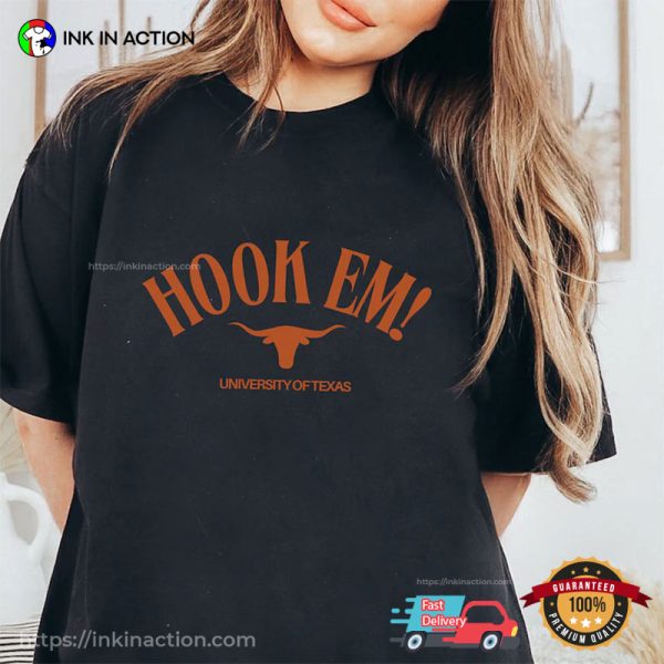 Hook Em University Of Texas Longhorns Football Tee