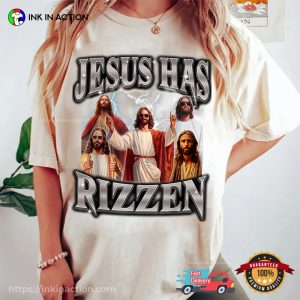 Jesus Has Rizzen Retro 90s, jesus funny Shirt 1