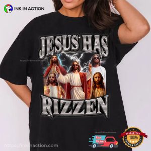 Jesus Has Rizzen Retro 90s, Jesus Funny Shirt