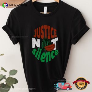 Justice Not Silence Watermelon Comfort Colors Free Palestine Shirt