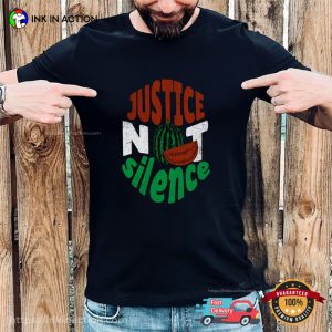 Justice Not Silence Watermelon Comfort Colors free palestine shirt 2