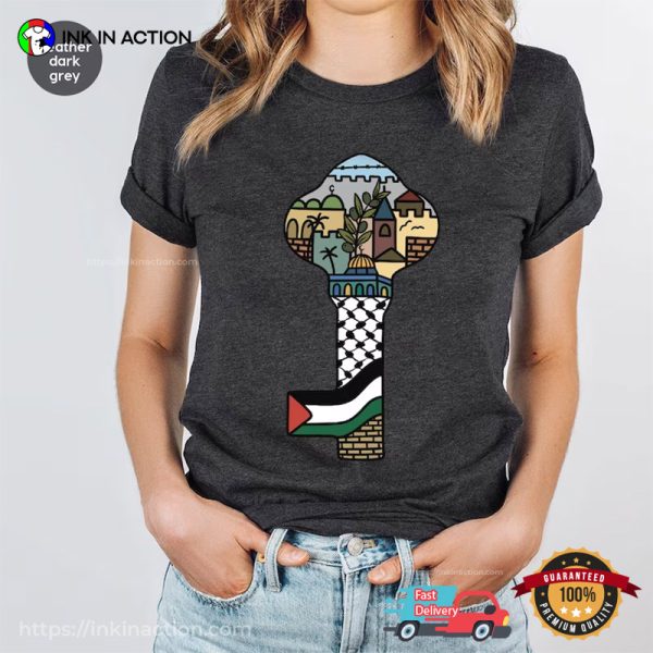 Key To Free Palestine Comfort Colors T-shirt