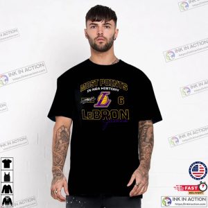 LeBron James Los Angeles Lakers Most Points in NBA History T Shirt 3