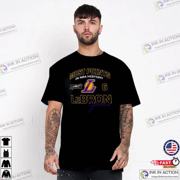 LeBron James Los Angeles Lakers Most Points In NBA History T-Shirt