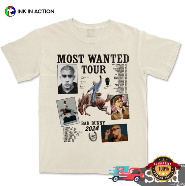 Most Wanted Bad Bunny Tour Schedule 2024 Vintage T-Shirt