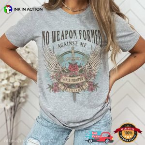 No Weapon Formed Against Me Comfort Colors scripture verse t shirts 1
