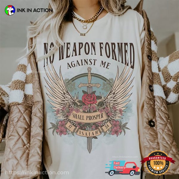 No Weapon Formed Against Me Comfort Colors Scripture Verse T-shirts