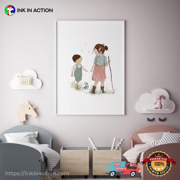 Personalized Brother And Sister Wall Art, Happy Sibling Day Apparel