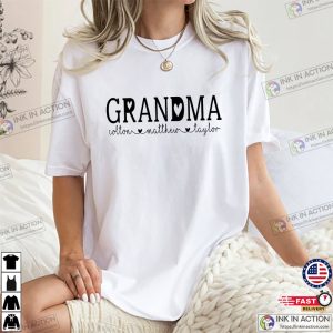 Personalized Grandma With Grandkid's Names Shirt